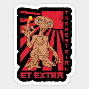 ET Extra Terrestrial Retro Japanese Sticker